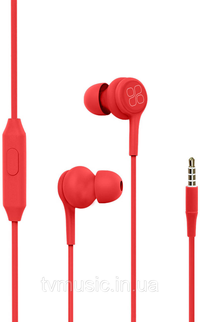 Дротові навушники Promate Duet Red