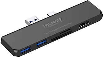 USB-C хаб Promate SurfaceHub-7 Black