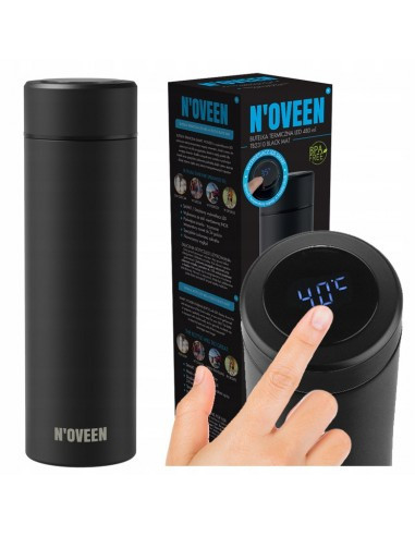 Smart термопляшка з дисплеєм Noveen TB2310, чорна, 480 мл