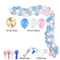 Арка гірлянда з повітряних куль "Блакитний з білим"