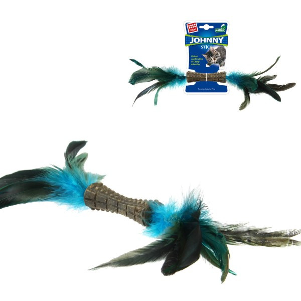 Іграшка для Котів Gigwi Johnny Stick Котяча М'ята c Подвійним Натуральним Пером 8 см