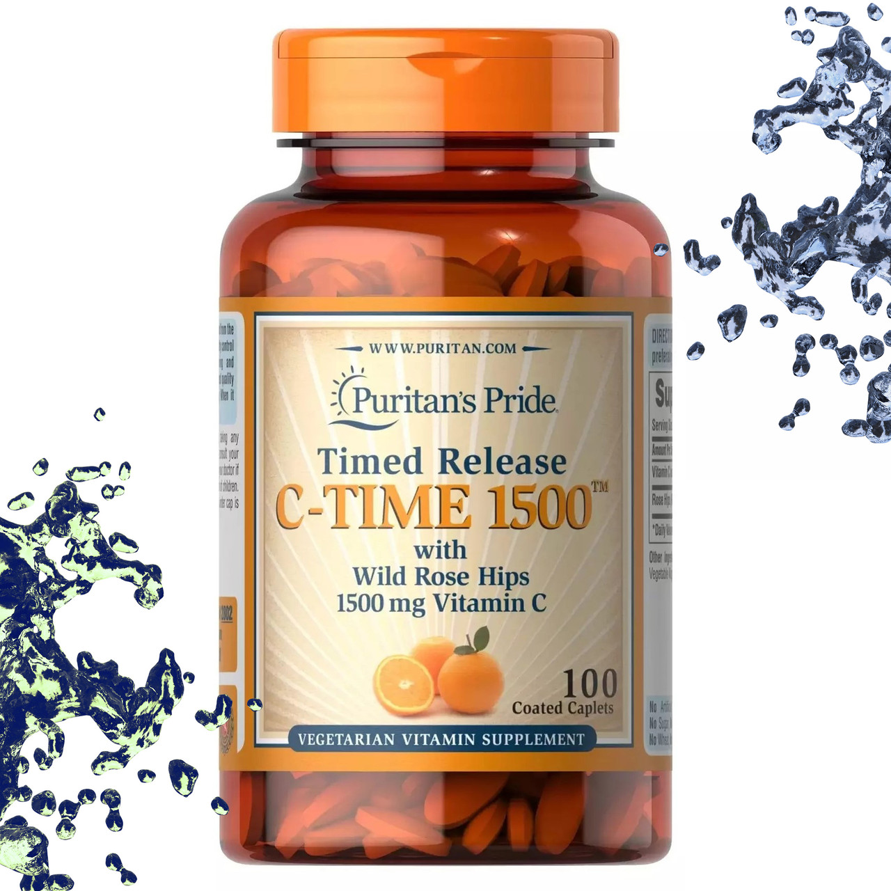 Вітамін С Puritan's Pride Vitamin C 1500 мг з Шипшиною 100 таблеток