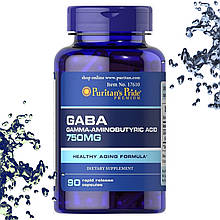 ГАБА Puritan's Pride GABA (ГАМК, Гама-Аміномасляна Кислота) 750 мг 90 капсул