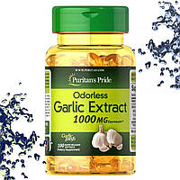 Чесночное масло Puritan's Pride Odorless Garlic Extract 1000 мг 100 гелевых капсул (без запаха)