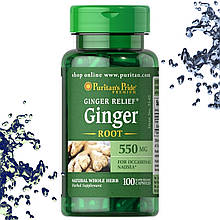 Корінь імбиру Puritan's Pride Ginger Root 550 мг 100 капсул