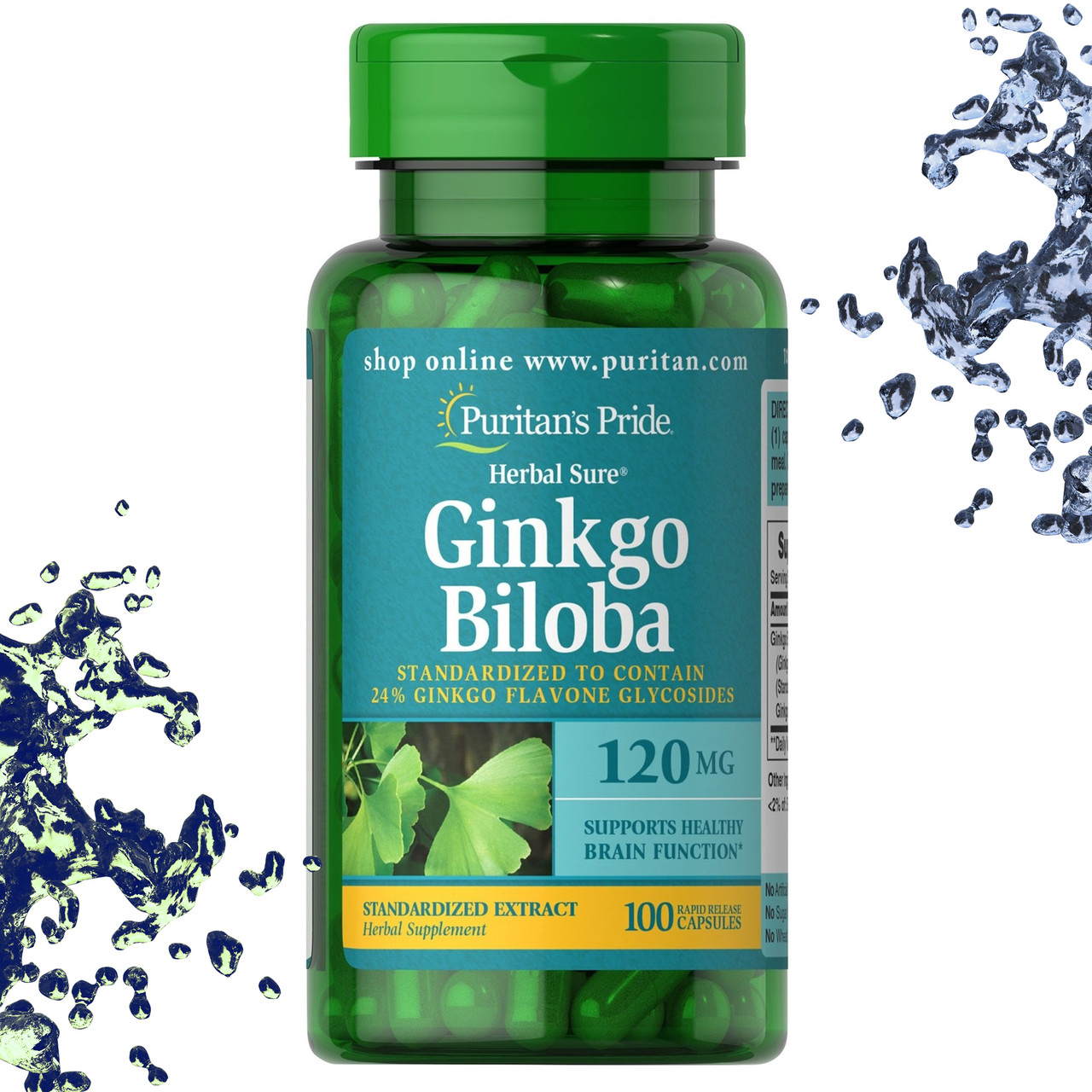 Гінкго Білоба Puritan's Pride Ginkgo Biloba 120 мг 100 капсул