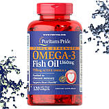 Риб'ячий жир Puritan's Pride Triple Strength Omega-3 Fish Oil 1400 мг 120 гелевих капсул, фото 6