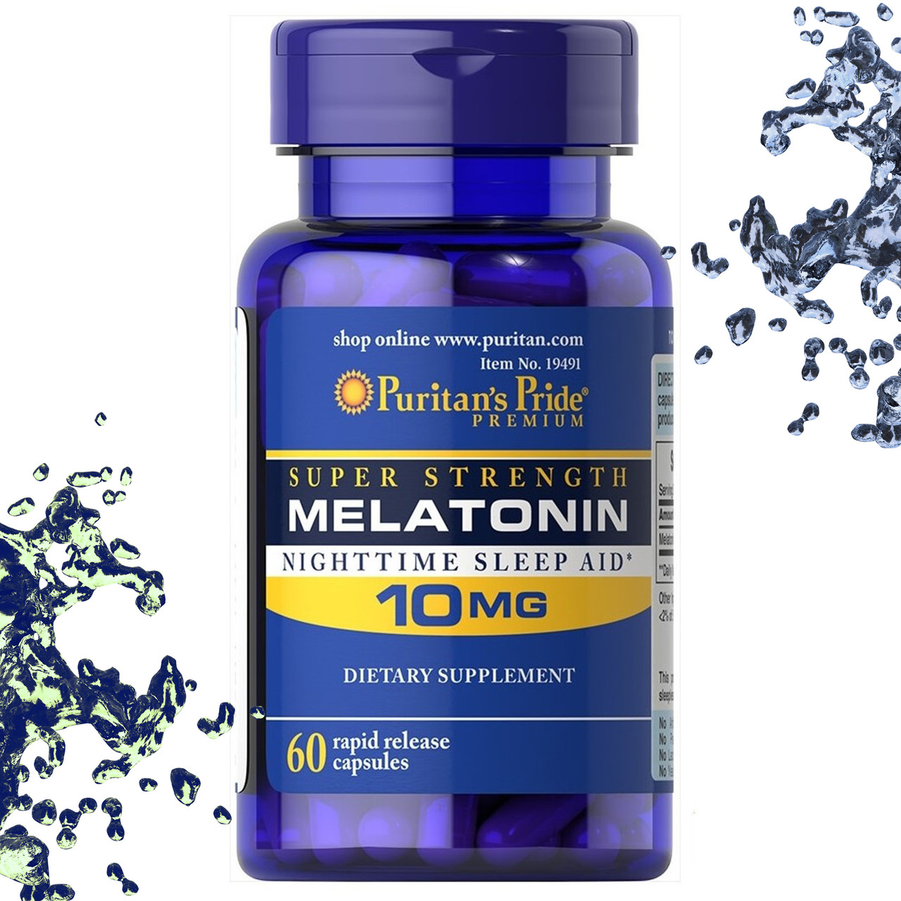 Мелатонін Puritan's Pride MELATONIN 10 мг 60 капсул, фото 1