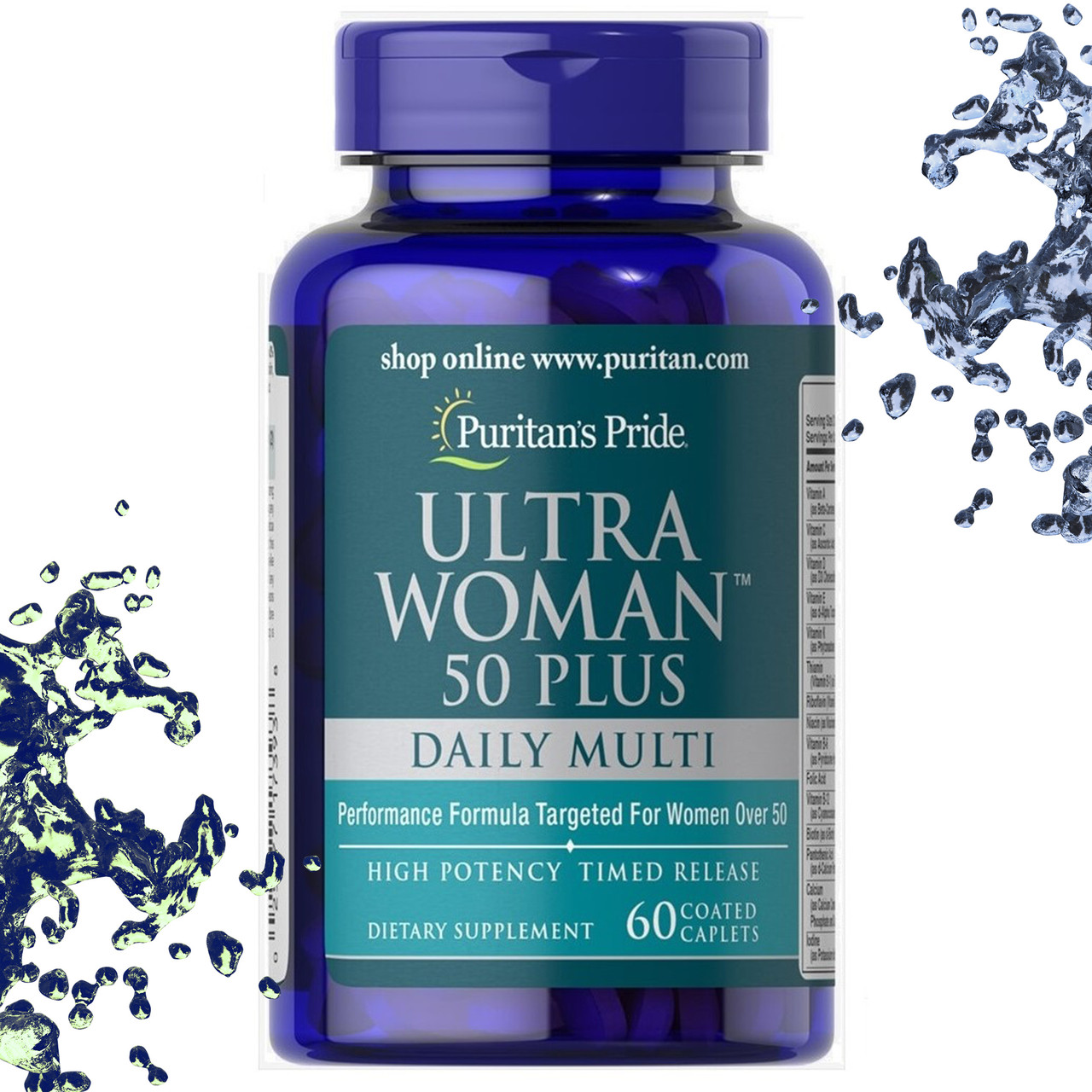 Вітаміни для жінок 50+ Puritan's Pride ULTRA WOMAN 50 Daily Plus Multi 60 таблеток, фото 1