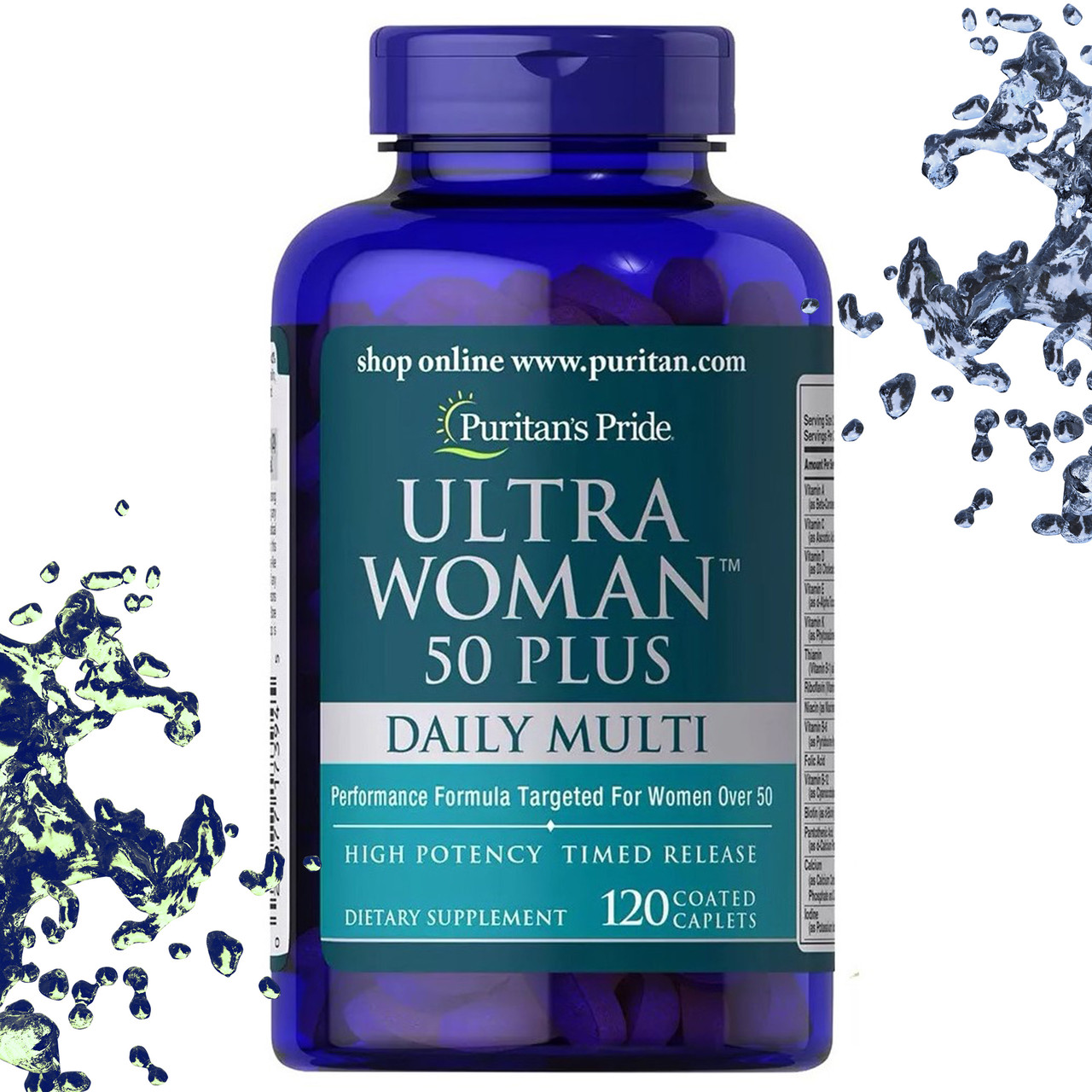 Вітаміни для жінок 50+ Puritan's Pride ULTRA WOMAN 50 Daily Plus Multi 120 таблеток, фото 1