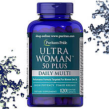 Вітаміни для жінок 50+ Puritan's Pride ULTRA WOMAN 50 Daily Plus Multi 120 таблеток