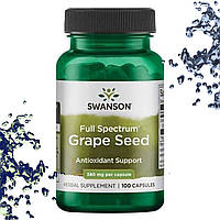 Виноградна кісточка Swanson Grape Seed 380 мг 100 капсул