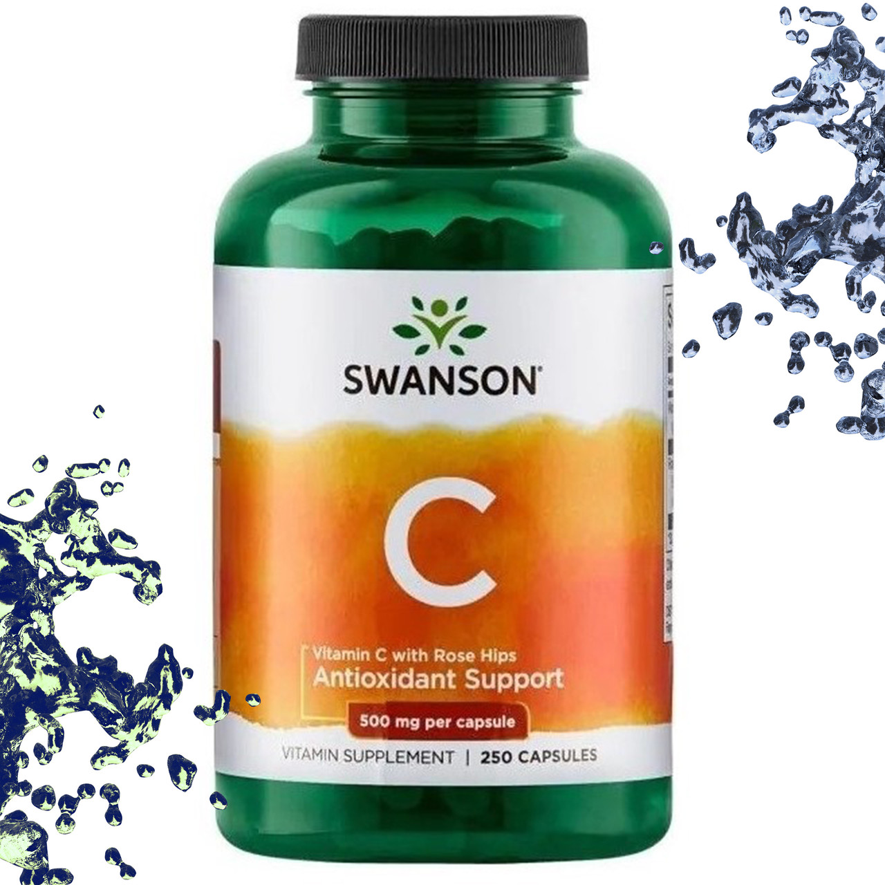 Вітамін С Swanson Vitamin C 500 мг з Шипшиною 250 капсул