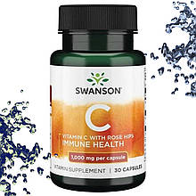 Вітамін С Swanson Vitamin C 1000 мг з Шипшиною 30 капсул