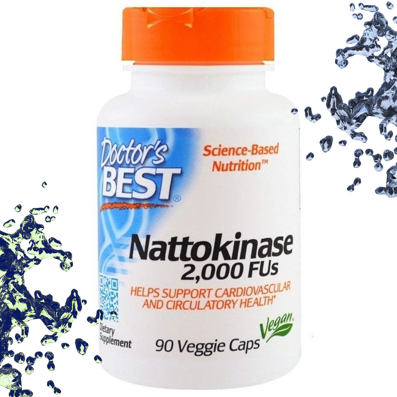 Наттокіназа Doctor's s Best Nattokinase 2000 FUs 90 вегетаріанських капсул