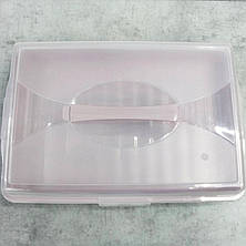 Прямокутна пластикова тортовниця з кришкою 44 х 30 х 9,5 см з засувками, фото 3