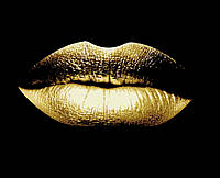 Картины по номерам "Золотые губы" с золотой краской 50*60 см