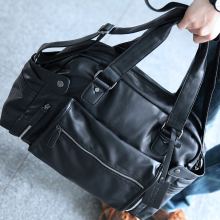 Черная мужская сумка на плечо из экокожи ZEROBACK дорожная городская - фото 1 - id-p1450351240