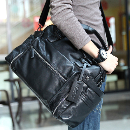 Черная мужская сумка на плечо из экокожи ZEROBACK дорожная городская - фото 2 - id-p1450351240