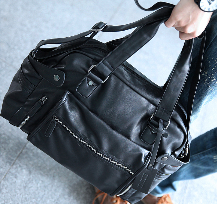 Черная мужская сумка на плечо из экокожи ZEROBACK дорожная городская - фото 3 - id-p1450351240