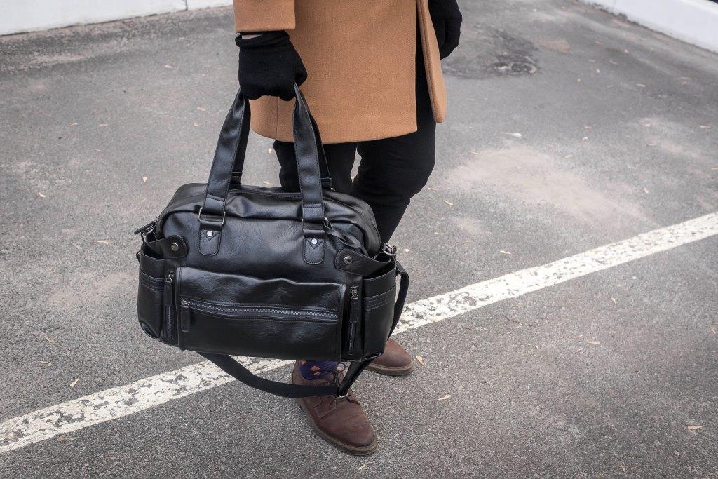 Черная мужская сумка на плечо из экокожи ZEROBACK дорожная городская - фото 6 - id-p1450351240