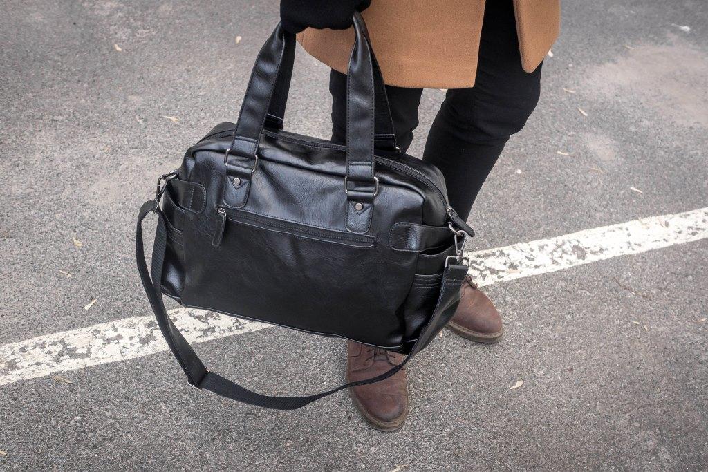 Черная мужская сумка на плечо из экокожи ZEROBACK дорожная городская - фото 8 - id-p1450351240