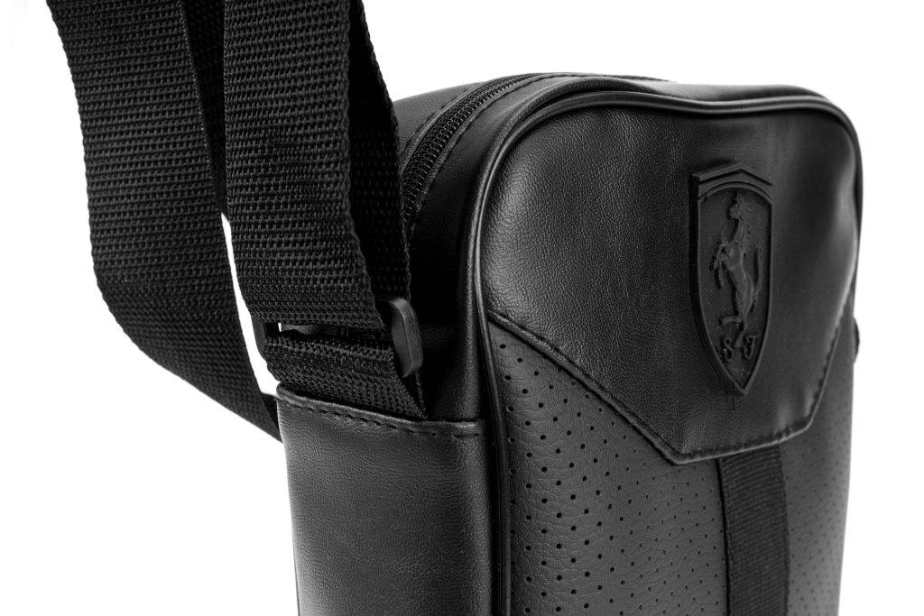 Мужская компактная сумка мессенджер через плечо PUMA FORMULA черная из экокожи - фото 6 - id-p1450351262