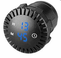 Часы врезные круглые синие 12V 24V с сенсорной кнопкой