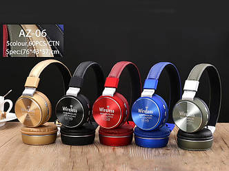 Навушники накладні Bluetooth FM SD AZ-006-BT 60шт 7818