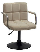 Крісло Arno Arm бежеве В-1005 BK Base на чорній базі з підлокітниками, з регулюванням висоти сидіння 40-54 см, фото 2