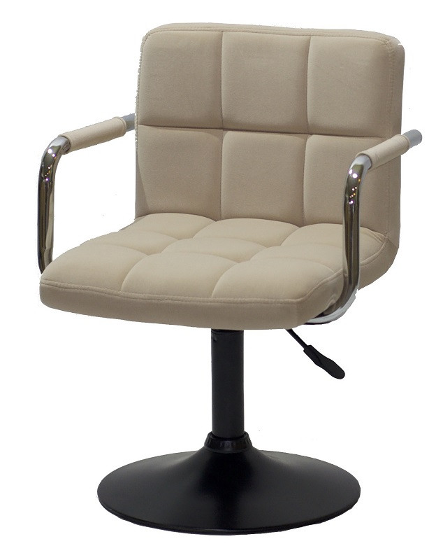 Крісло Arno Arm бежеве В-1005 BK Base на чорній базі з підлокітниками, з регулюванням висоти сидіння 40-54 см, фото 1