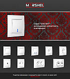 Вимикач 1 кл. одноклавішний внутрішній серія ЕЛЕГАНТ "MARSHEL" білий Турція, фото 7