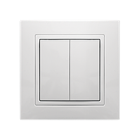 Вимикач 2-х клавішний внутрішній білий ЕЛЕГАНТ MARSHEL Туреччина