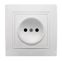 Розетка 1-а одинарна без заземлення внутрішня біла серія ЕЛЕГАНТ "MARSHEL" врізна Турція