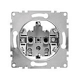 Розетка одинарна без заземлення внутрішня біла IDEAL WHITE "MARSHEL" вбудована Турція, фото 3