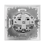 Розетка 1-а одинарна з заземленням внутрішня біла серія ЕЛЕГАНТ "MARSHEL" врізна Турція, фото 4