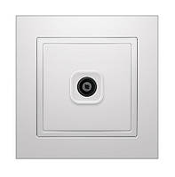 Розетка телевізійна TV одинарна внутрішня, біла серія ЕЛЕГАНТ "MARSHEL" вбудована Турція