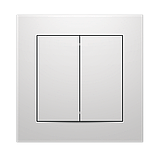 Вимикач двоклавішний внутрішній білий, серія IDEAL WHITE ТМ "MARSHEL" вбудований, фото 2