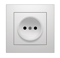 Розетка одинарна без заземлення внутрішня біла IDEAL WHITE "MARSHEL" вбудована Турція