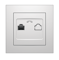 Розетка телефонна біла серія IDEAL WHITE "MARSHEL" Турція