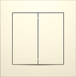 Вимикач двоклавішний, подвійний внутрішній серія IDEAL BEIGE ТМ "MARSHEL" кремовий, фото 3