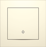 Вимикач одноклавішний прохідний (2 напрямки) серія IDEAL BEIGE ТМ "MARSHEL" кремовий
