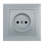 Розетка одномісна без заземлення внутрішня срібло, серія IDEAL SILVER ТМ "MARSHEL", фото 2