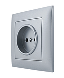 Розетка одномісна без заземлення внутрішня срібло, серія IDEAL SILVER ТМ "MARSHEL", фото 3