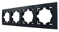 Рамка чотиримісна, четвірна горизонтальна серія IDEAL BLACK ТМ "MARSHEL" чорна