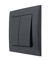 Вимикач двоклавішний внутрішній графіт, серія IDEAL GRAFFITE ТМ "MARSHEL"