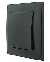 Вимикач одноклавішний прохідний (2 напрямки) серія "IDEAL BLACK" ТМ "MARSHEL" чорний