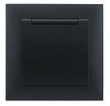Розетка одинарна із заземленням бризкозахищена з кришкою серія IDEAL BLACK ТМ "MARSHEL" чорна, фото 5
