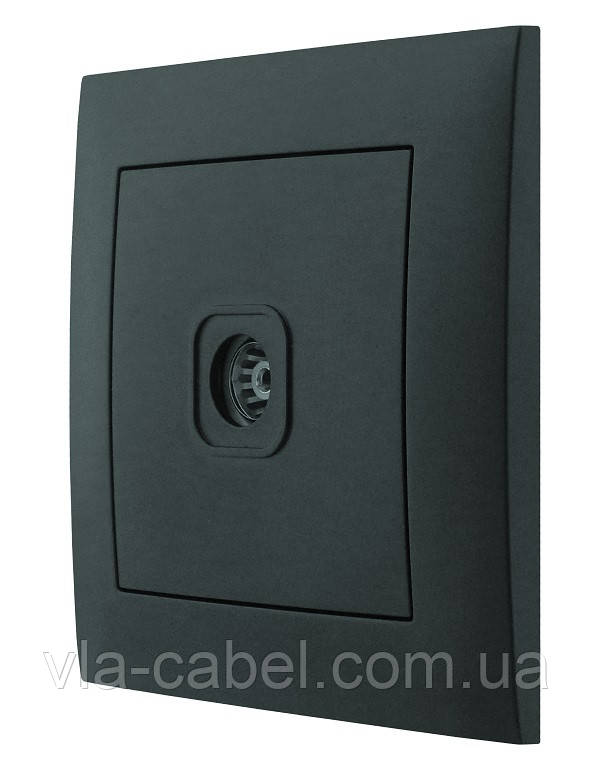 Розетка TV телевізійна внутрішня серія IDEAL BLACK ТМ "MARSHEL" чорна