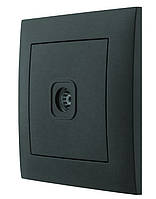 Розетка TV телевізійна внутрішня серія IDEAL BLACK ТМ "MARSHEL" чорна